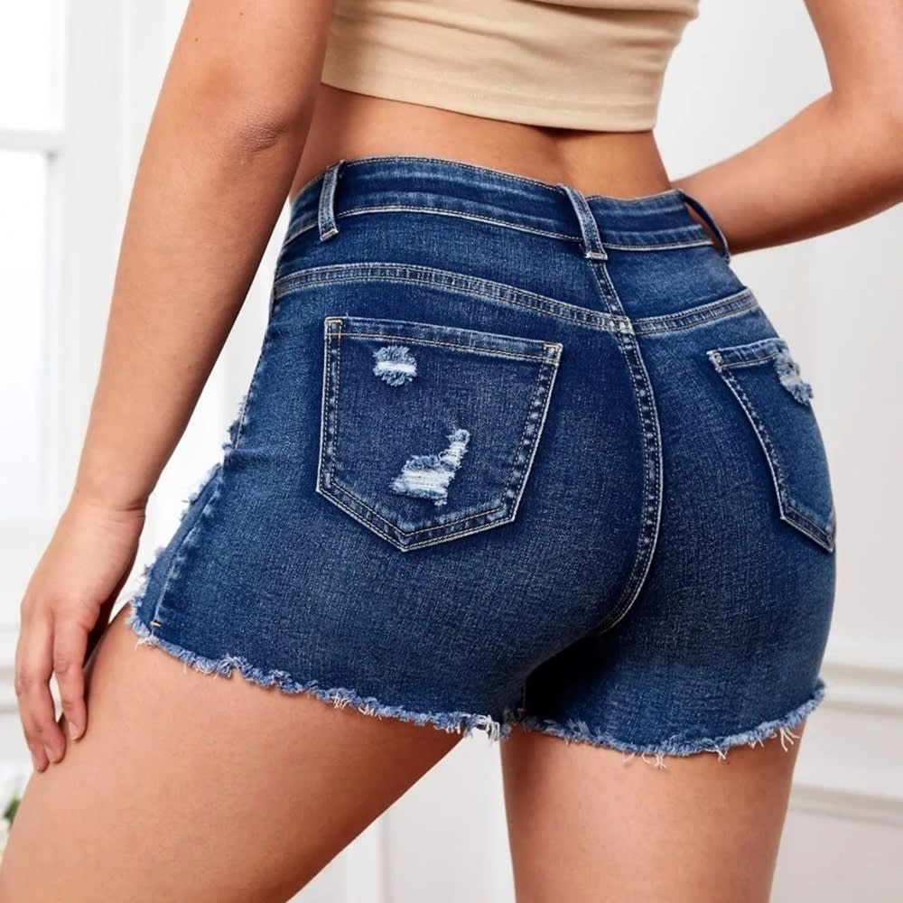 2024 Summer Women's High Waist Slim Fit Denim Shorts